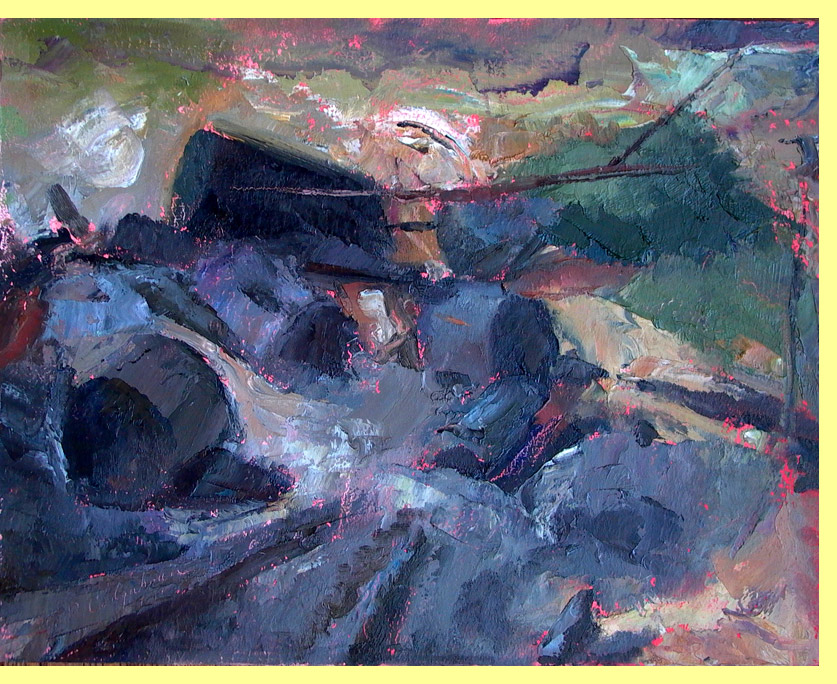 charred logs